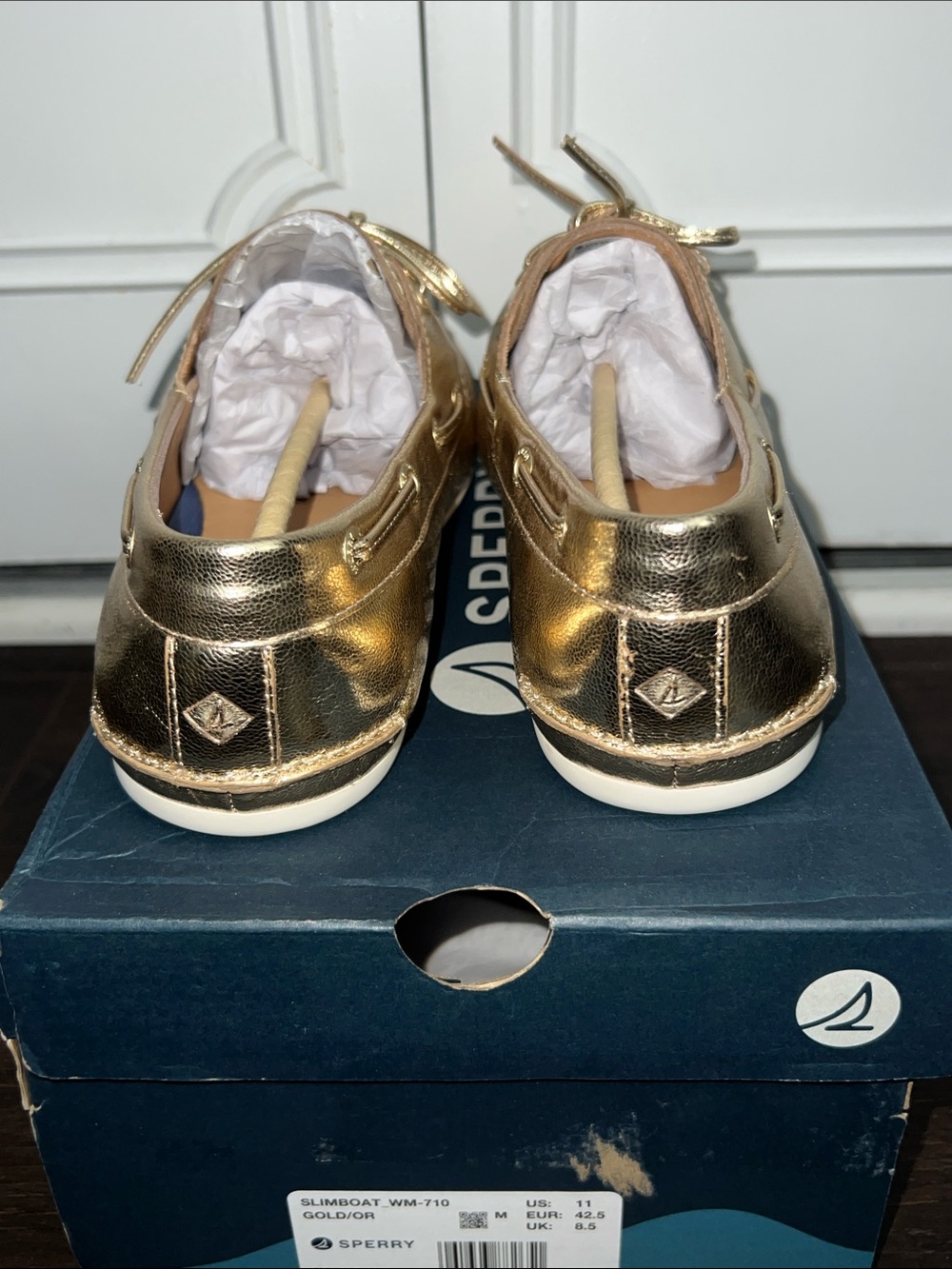Sperry Women's Slim Lace-Up Boat Shoes, Gold, Size: 11 - Picture 3 of 8